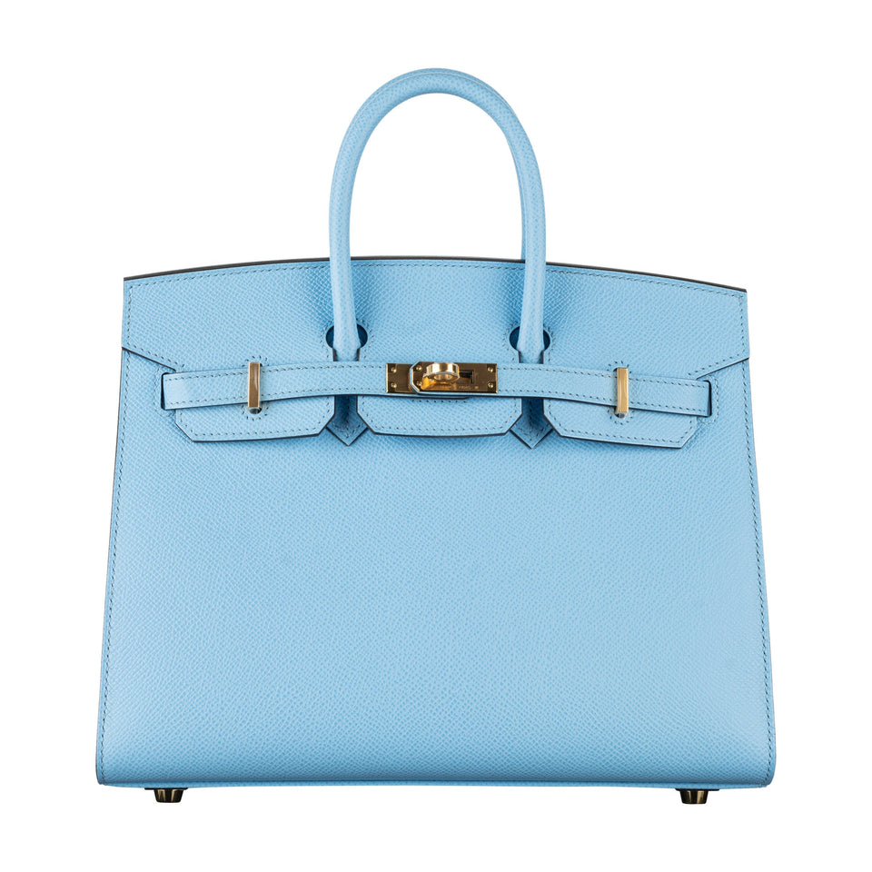 Hermes25cm Birkin Sellier Celeste Epsom Leather Gold Hardware