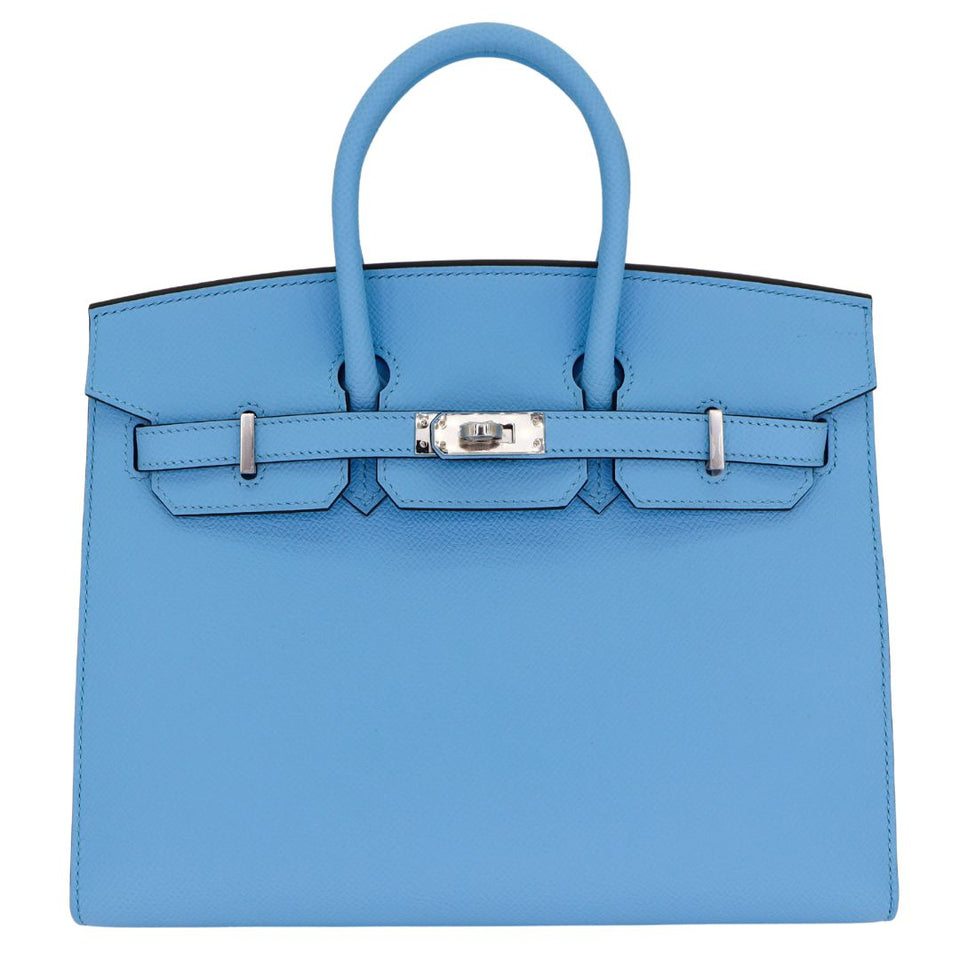 Hermes25cm Birkin Sellier Celeste Epsom Leather Palladium Hardware