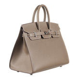 Hermes25cm Birkin Sellier Etoupe Epsom Leather Palladium Hardware