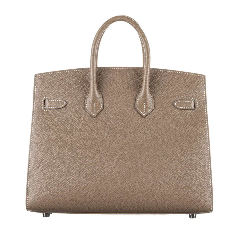 Hermes25cm Birkin Sellier Etoupe Epsom Leather Palladium Hardware