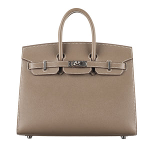 Hermes25cm Birkin Sellier Etoupe Epsom Leather Palladium Hardware