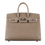 Hermes25cm Birkin Sellier Etoupe Epsom Leather Palladium Hardware