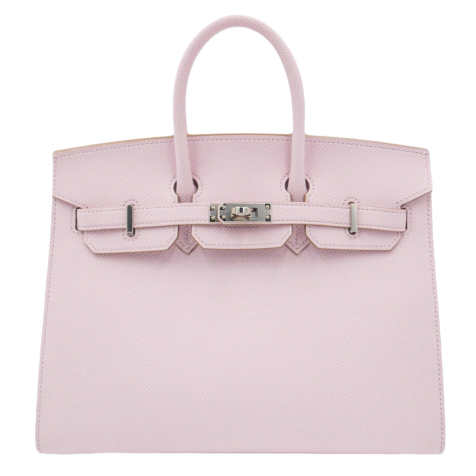 Hermes25cm Birkin Sellier Mauve Pale Epsom Leather Palladium Hardware