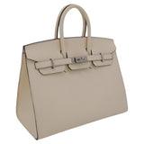 Hermes25cm Birkin Sellier Nata Epsom Leather Palladium Hardware