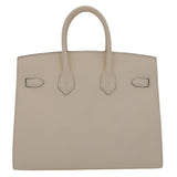 Hermes25cm Birkin Sellier Nata Epsom Leather Palladium Hardware