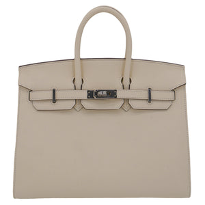Hermes25cm Birkin Sellier Nata Epsom Leather Palladium Hardware