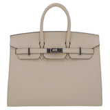 Hermes25cm Birkin Sellier Nata Epsom Leather Palladium Hardware