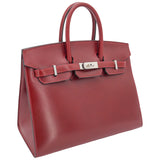 Hermes25cm Birkin Sellier Rouge H Box Calf Leather Palladium Hardware