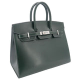 Hermes25cm Birkin Sellier Vert Fonce Box Calf Palladium Hardware