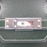 Hermes25cm Birkin Sellier Vert Fonce Box Calf Palladium Hardware