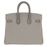 Hermes25cm Birkin Touch Gris Perle Matte Alligator/ Togo Leather Gold Hardware