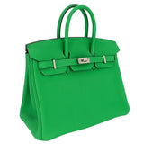 Hermes25cm Birkin Verso Bambou Togo Leather Palladium Hardware