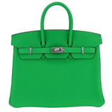 Hermes25cm Birkin Verso Bambou Togo Leather Palladium Hardware