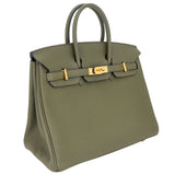 Hermes25cm Birkin Vert Olive Togo Leather Gold Hardware