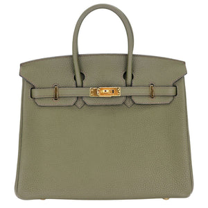 Hermes25cm Birkin Vert Olive Togo Leather Gold Hardware