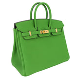 Hermes25cm Birkin Vert Yucca Togo Leather Gold Hardware