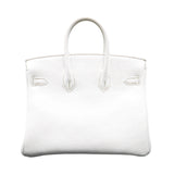 Hermes25cm Birkin White Clemence Leather Gold Hardware