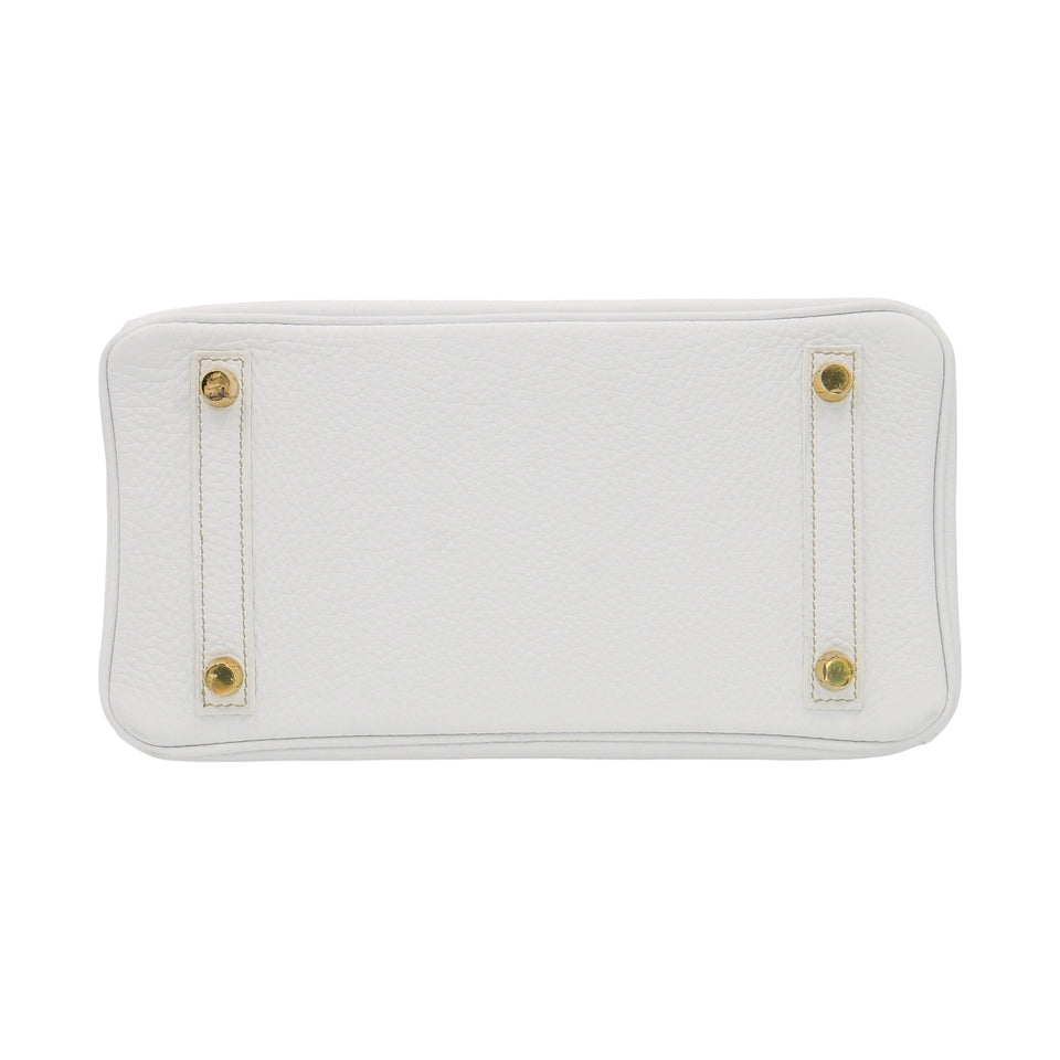 Hermes25cm Birkin White Clemence Leather Gold Hardware