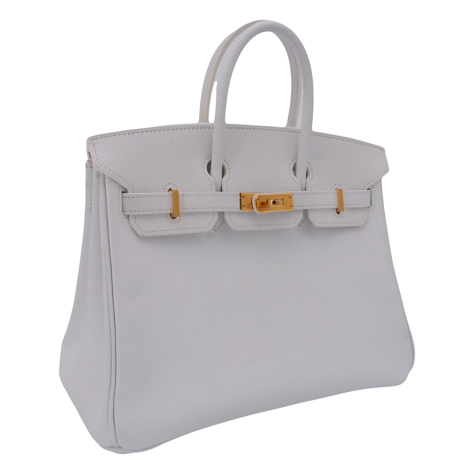 Hermes25cm Birkin White Epsom Leather Gold Hardware