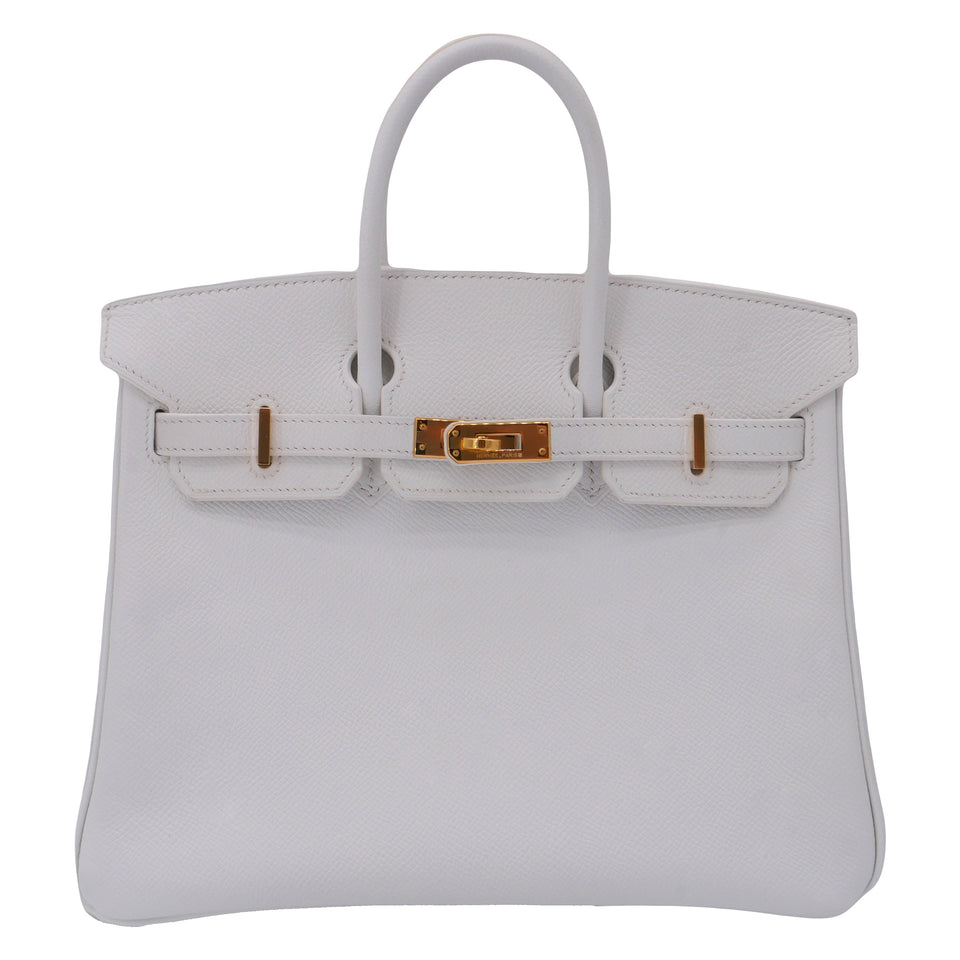 Hermes25cm Birkin White Epsom Leather Gold Hardware