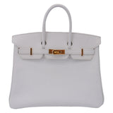 Hermes25cm Birkin White Epsom Leather Gold Hardware