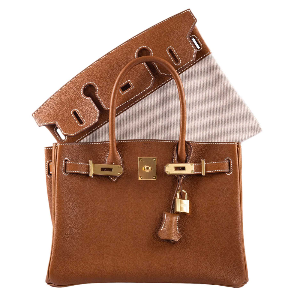 Hermes3 in 1 Birkin 30 Fauve Barenia Faubourg and Toile Gold Hardware