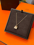 Hermes AMULETTES 18K ROSE GOLD DIAMONDS Birkin PENDANT NECKLACE