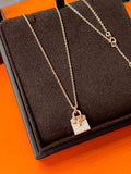 Hermes AMULETTES 18K ROSE GOLD DIAMONDS Birkin PENDANT NECKLACE