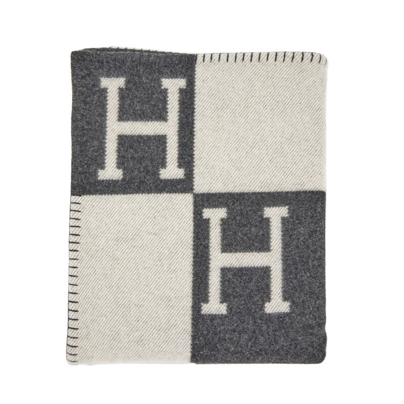 Hermes AVALON WOOL CASHMERE SIGNATURE CLASSIC THROW BLANKET