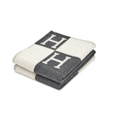 Hermes AVALON WOOL CASHMERE SIGNATURE CLASSIC THROW BLANKET