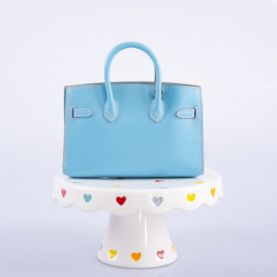 Hermes Birkin 15 Micro Celeste Epsom Palladium Hardware