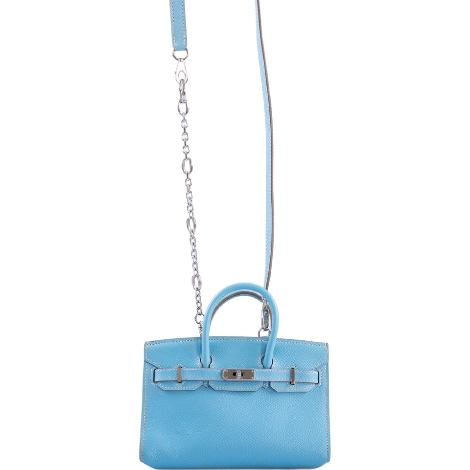 Hermes Birkin 15 Micro Celeste Epsom Palladium Hardware