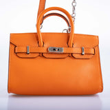 Hermes Birkin 15 Micro Orange Swift with Palladium Hardware