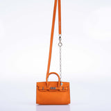 Hermes Birkin 15 Micro Orange Swift with Palladium Hardware