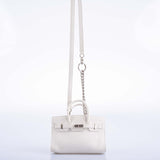 Hermes Birkin 15 Micro White Swift with Palladium Hardware