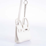 Hermes Birkin 15 Micro White Swift with Palladium Hardware