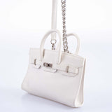 Hermes Birkin 15 Micro White Swift with Palladium Hardware