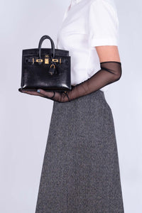 Hermes Birkin 20 Sellier Black Varanus Niloticus Lizard Gold Hardware