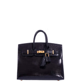 Hermes Birkin 20 Sellier Black Varanus Niloticus Lizard Gold Hardware