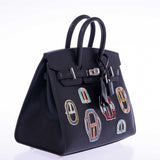 Hermes Birkin 20 Sellier Bouclerie Moderne Black Chèvre Palladium Hardware