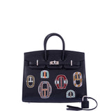 Hermes Birkin 20 Sellier Bouclerie Moderne Black Chèvre Palladium Hardware