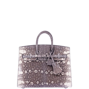 Hermes Birkin 20 Sellier Ombré Varanus Salvator Lizard Palladium Hardware