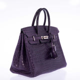 Hermes Birkin 25 Amethyst Matte Alligator Palladium Hardware