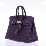 Hermes Birkin 25 Amethyst Matte Alligator Palladium Hardware