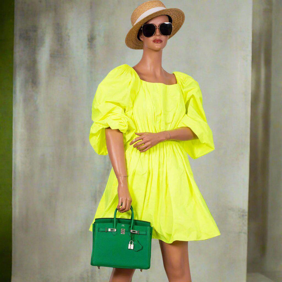 Hermes Birkin 25 Bambou (Bamboo) Green Togo with Palladium Hardware