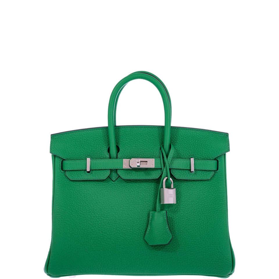 Hermes Birkin 25 Bambou Togo Palladium Hardware