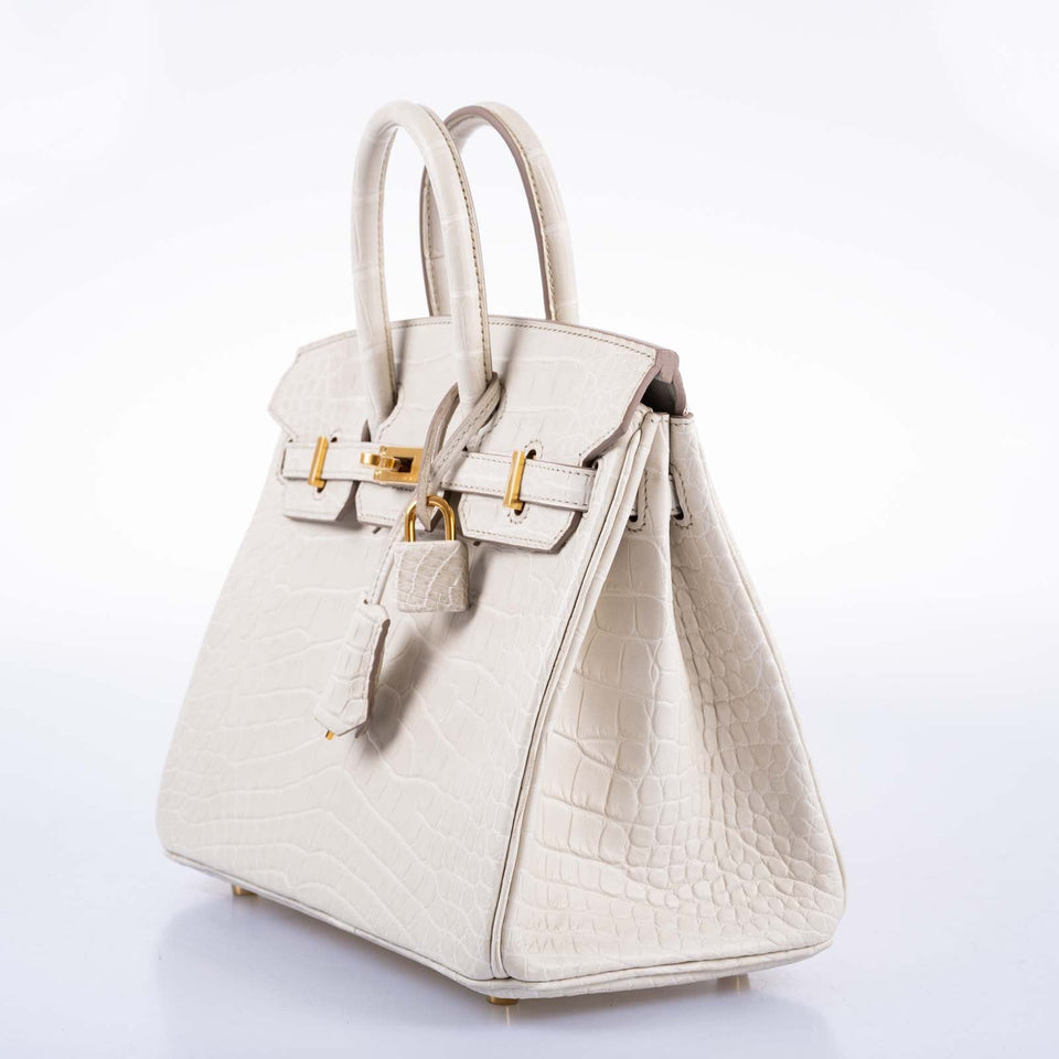 Hermes Birkin 25 Beton Matte Alligator Gold Hardware