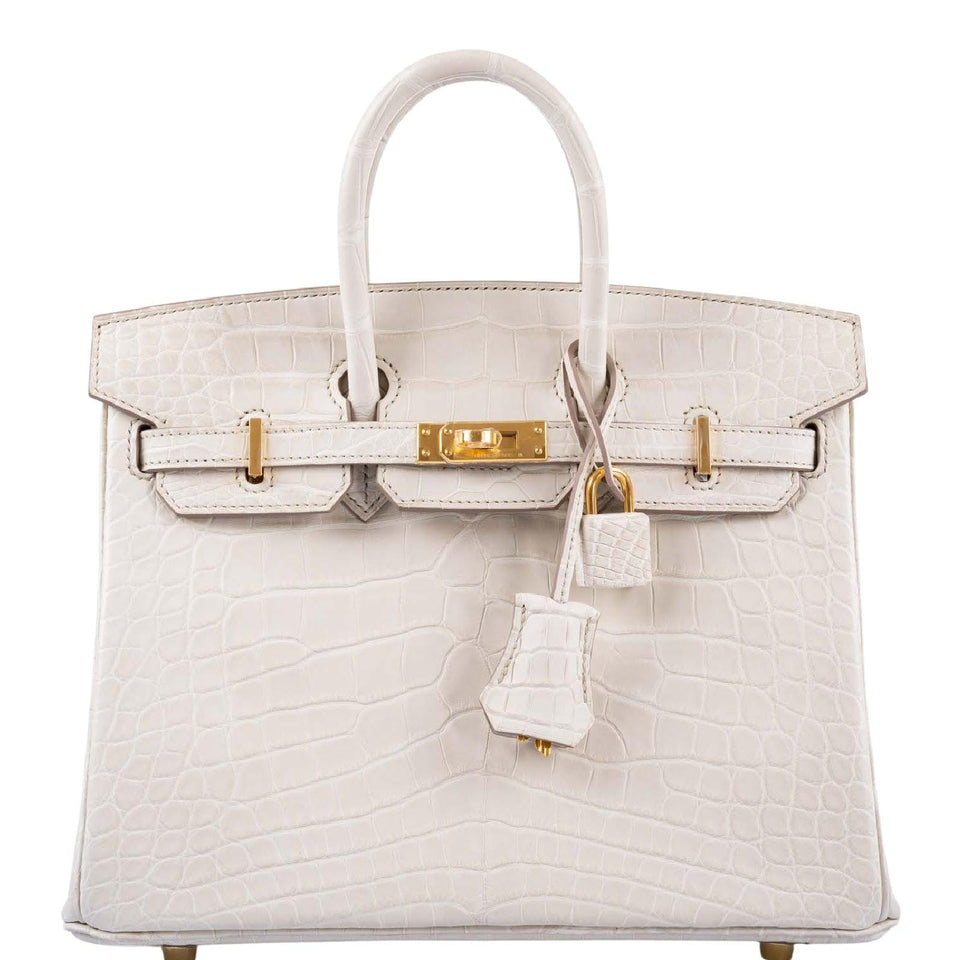 Hermes Birkin 25 Beton Matte Alligator Gold Hardware