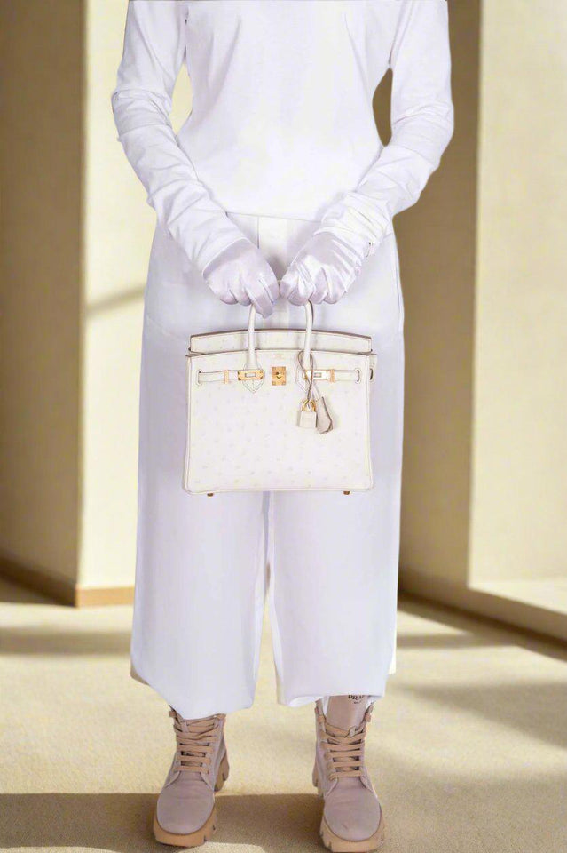 Hermes Birkin 25 Beton Ostrich Gold Hardware