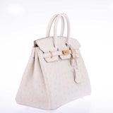 Hermes Birkin 25 Beton Ostrich Gold Hardware